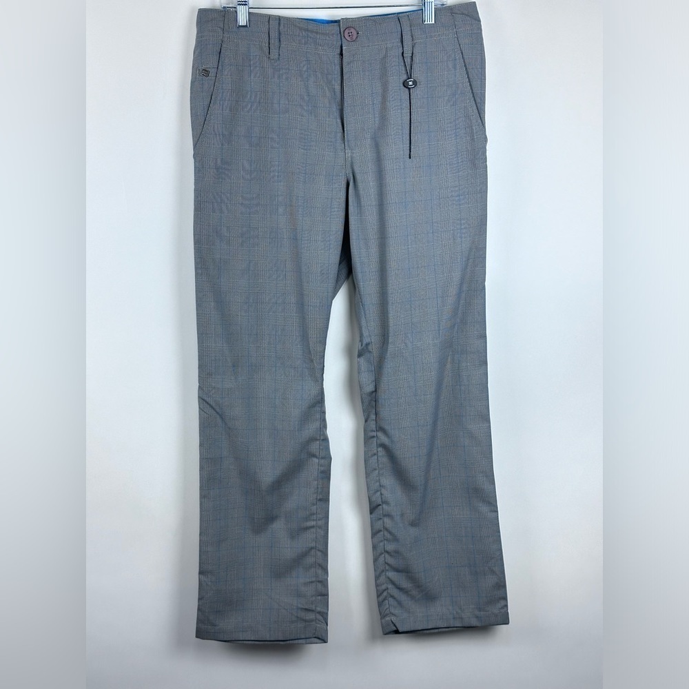 Men's Straight Leg Plaid Dress Pants